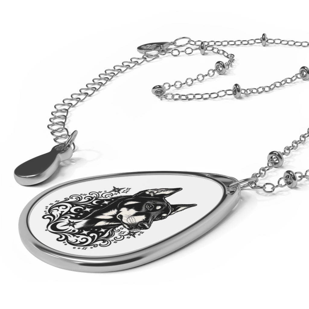 Mystical Beauceron CE Oval Necklace — Engraved Pet Memorial Pendant