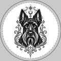 Mystical Scottish Terrier Round Car Magnet — Boho Dog Face Sticker