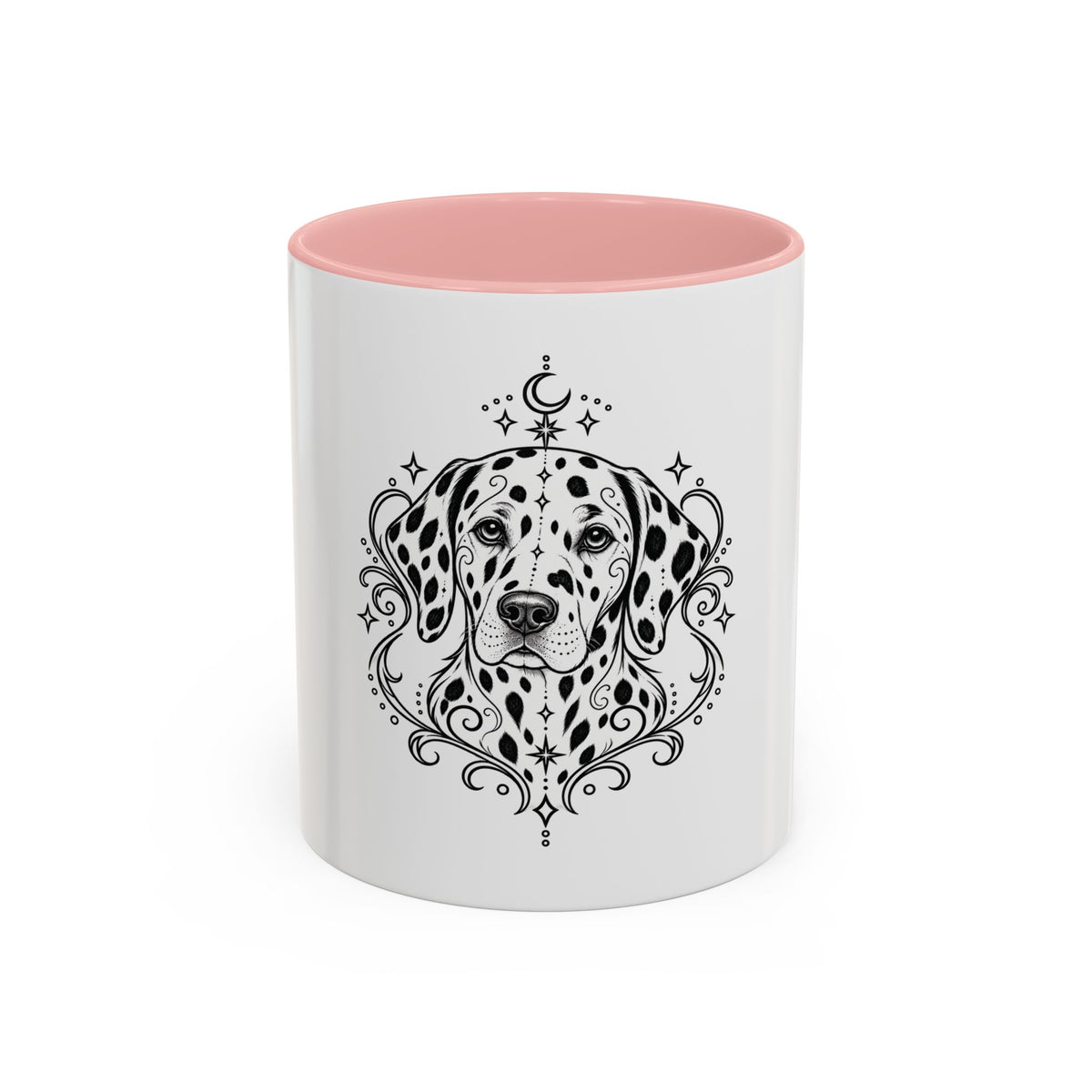 Mystical Dalmatian Line Art Accent Coffee Mug – Mystical Dog Portrait 11/15oz