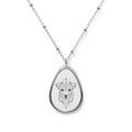 Mystical Danish Swedish Farm Dog Engraved Oval Necklace — Pendant