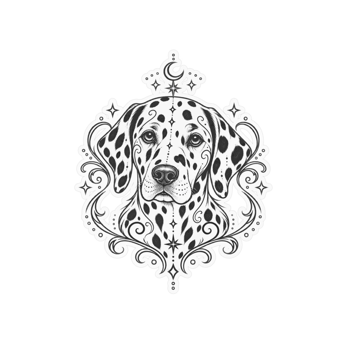 Mystical Dalmatian Mandala Sticker — Kiss-Cut Vinyl Decal