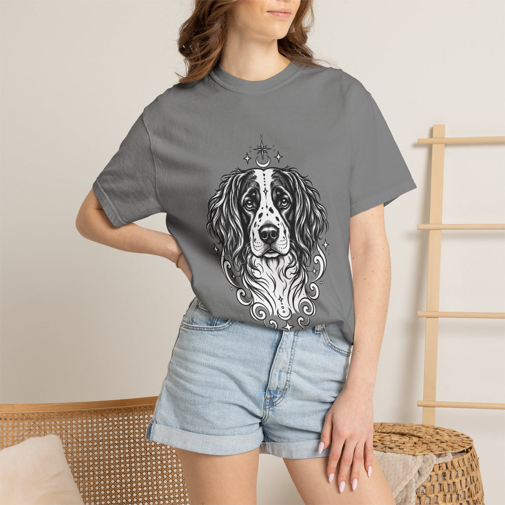 Mystical Stabyhoun Line Art T-Shirt — Minimal Dog Portrait Tee