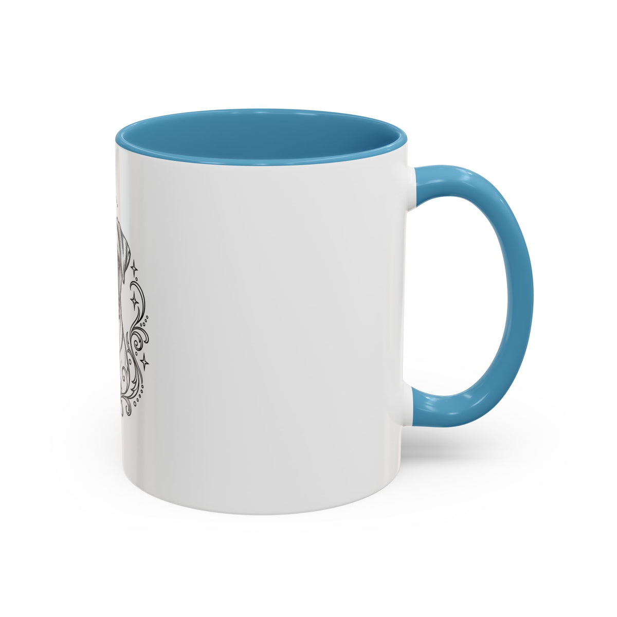 Mystical Boxer NE Line Art Accent Coffee Mug – Mystical Dog Portrait 11/15oz