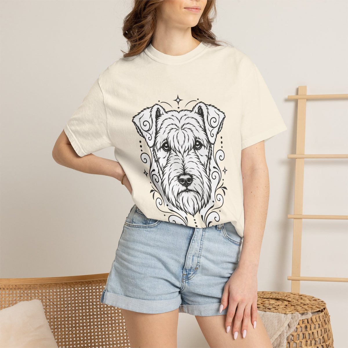 Mystical Lakeland Terrier Line Art T-Shirt — Minimal Dog Portrait Tee