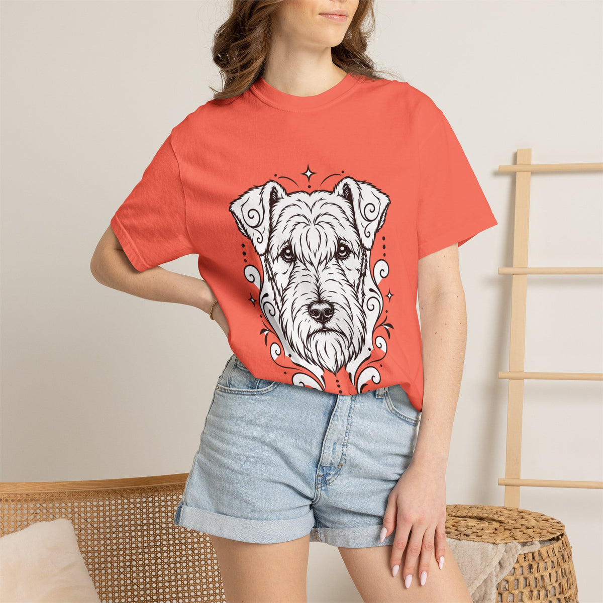 Mystical Lakeland Terrier Line Art T-Shirt — Minimal Dog Portrait Tee