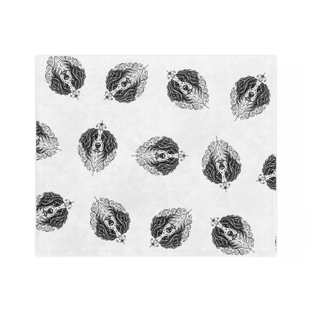 Mystical Stabyhoun Minimalist Velveteen Microfiber Blanket — Soft Neutral Pet Portrait Throw
