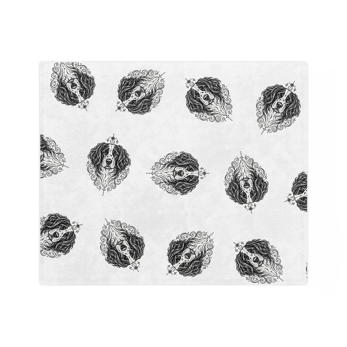 Mystical Stabyhoun Minimalist Velveteen Microfiber Blanket — Soft Neutral Pet Portrait Throw