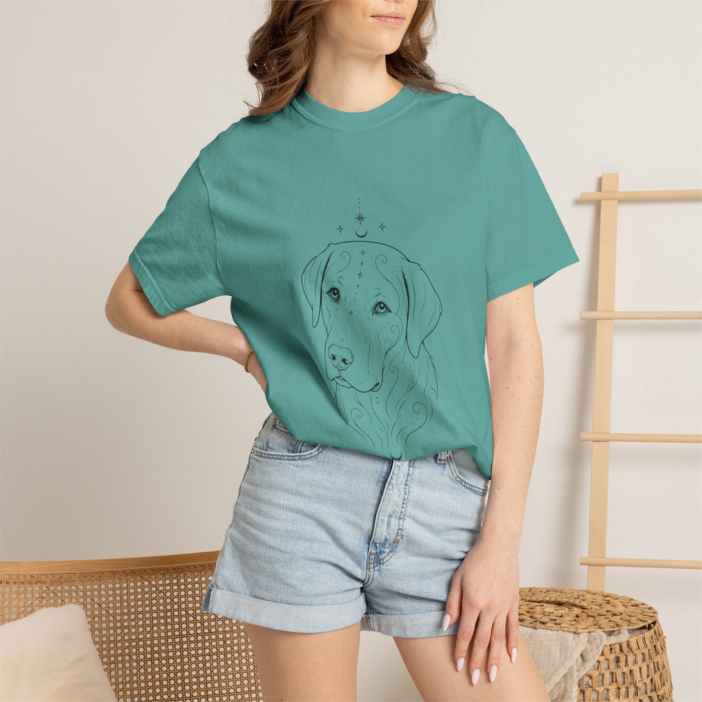 Mystical Labrador Retriever Line Art T-Shirt — Minimal Dog Portrait Tee