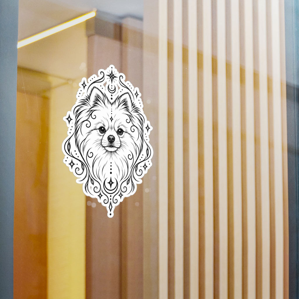 Mystical Pomeranian Mandala Sticker — Kiss-Cut Vinyl Decal
