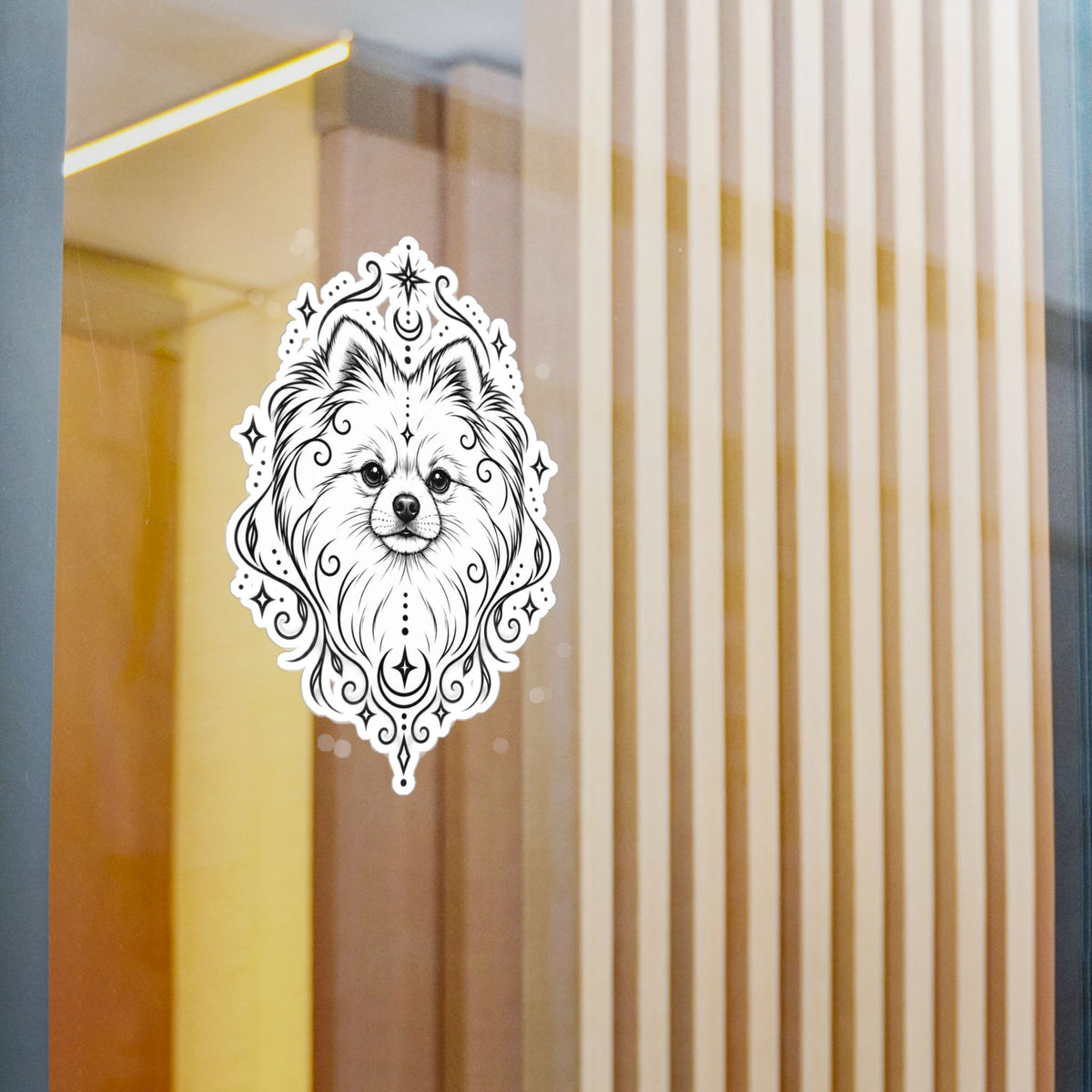 Mystical Pomeranian Mandala Sticker — Kiss-Cut Vinyl Decal