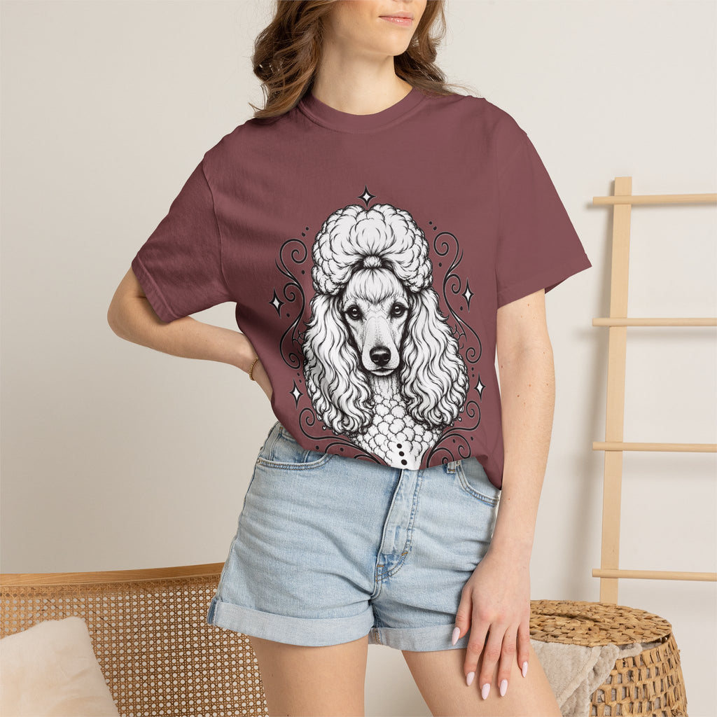 Mystical Miniature Poodle Line Art T-Shirt — Minimal Dog Portrait Tee