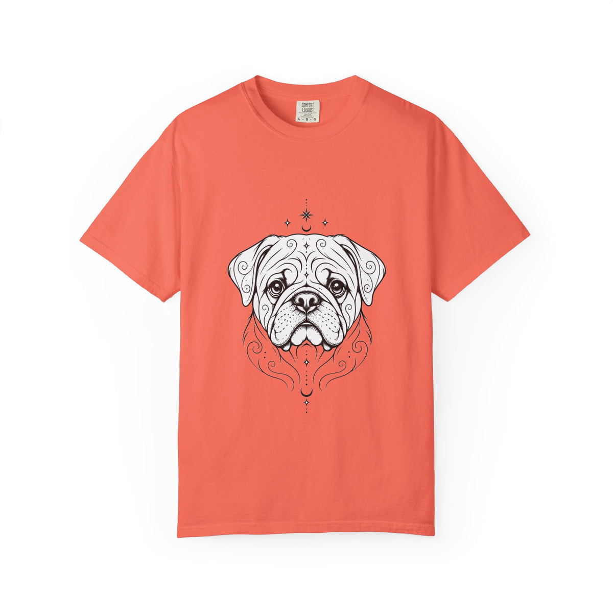 Mystical Pug Line Art T-Shirt — Minimal Dog Portrait Tee