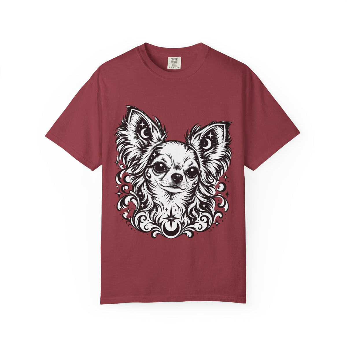 Mystical  Chihuahua LH Line Art T-Shirt — Minimal Dog Portrait Tee