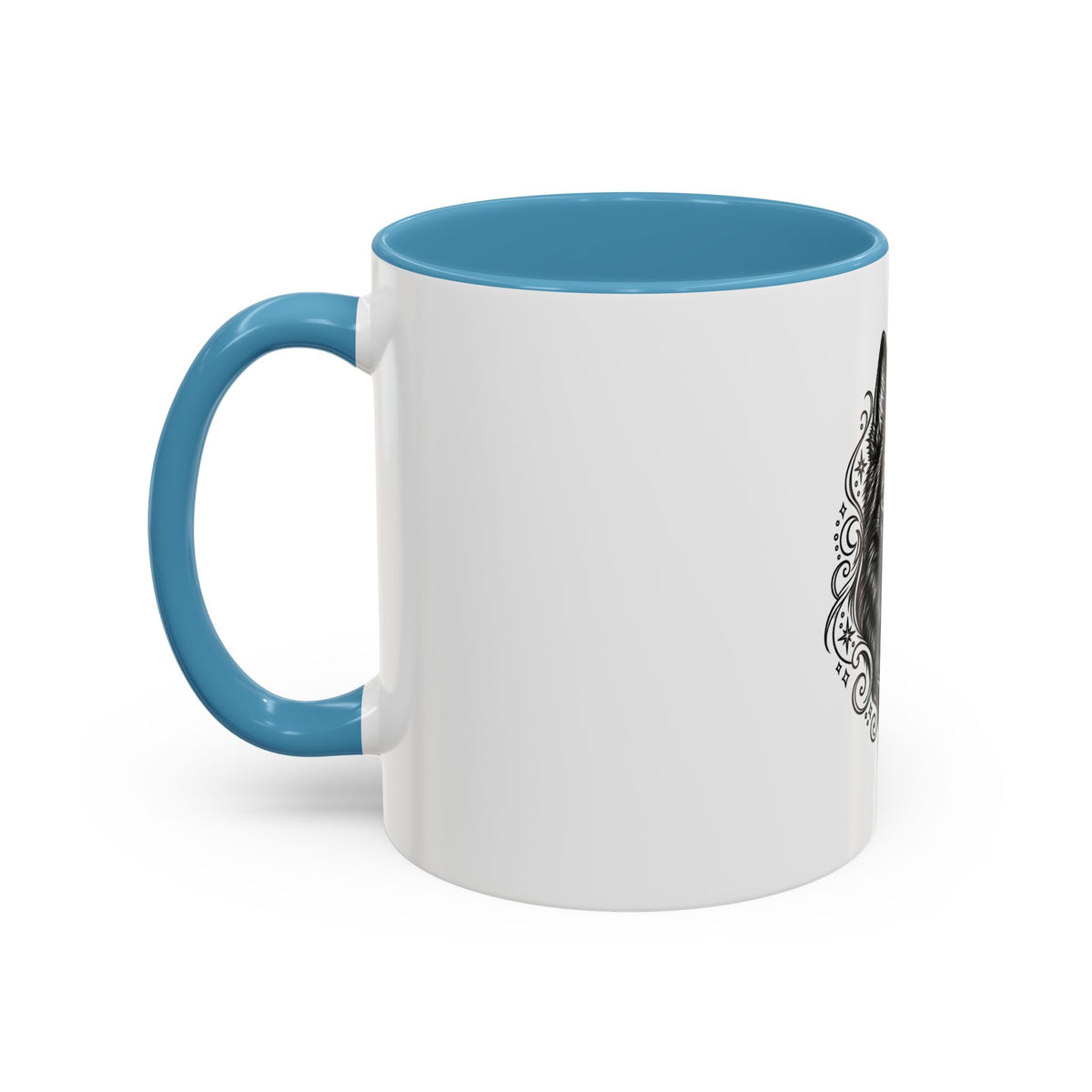 Mystical Schipperke Line Art Accent Coffee Mug – Mystical Dog Portrait 11/15oz