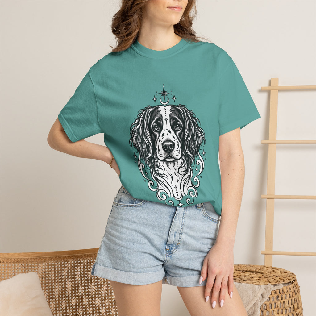 Mystical Stabyhoun Line Art T-Shirt — Minimal Dog Portrait Tee
