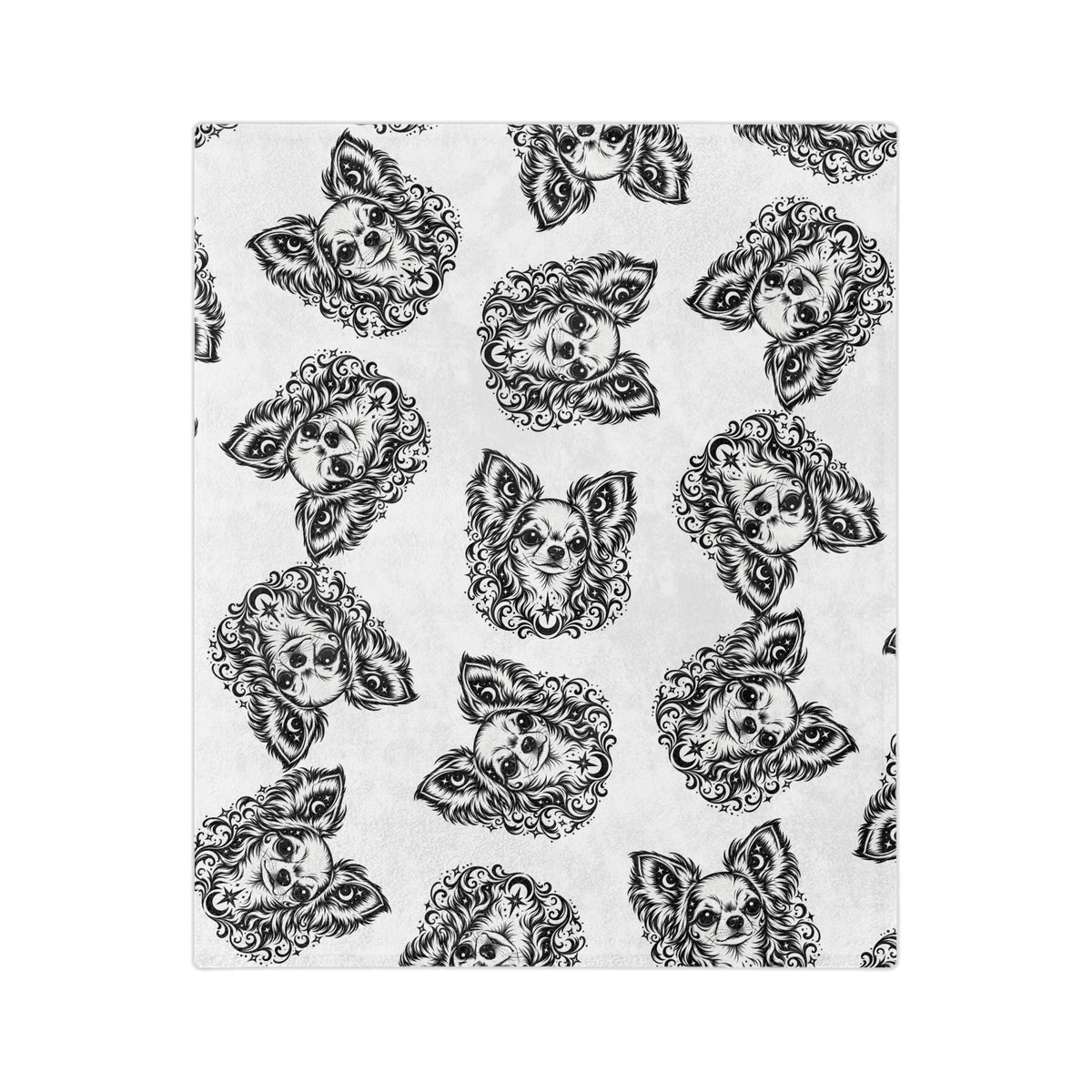Copy of Mystical  Chihuahua LH Minimalist Velveteen Microfiber Blanket — Soft Neutral Pet Portrait Throw