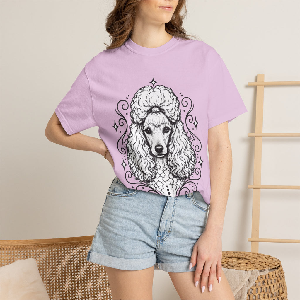 Mystical Miniature Poodle Line Art T-Shirt — Minimal Dog Portrait Tee