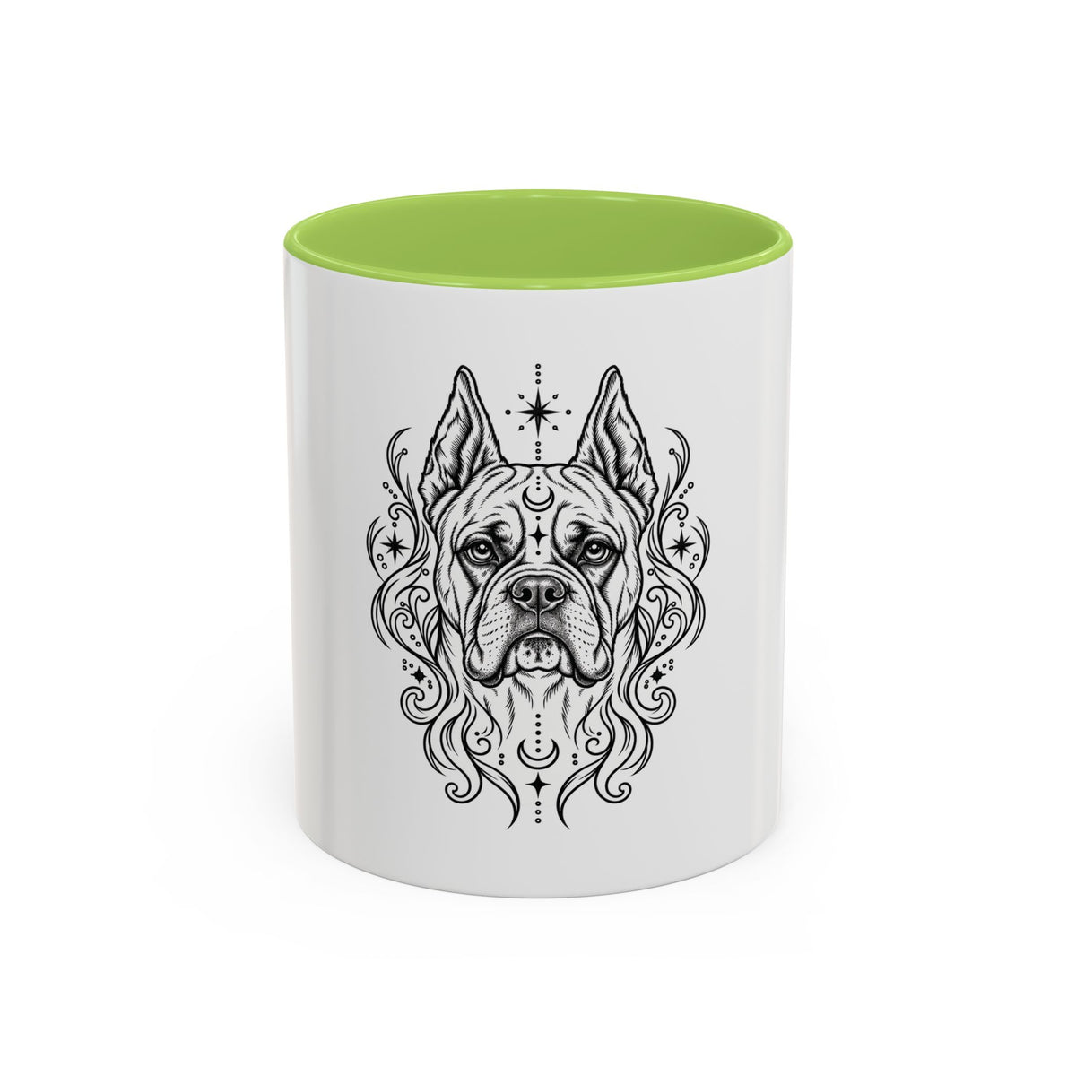 Copy of Mystical White Swiss Shepherd Line Art Accent Coffee Mug – Mystical Dog Portrait 11/15oz