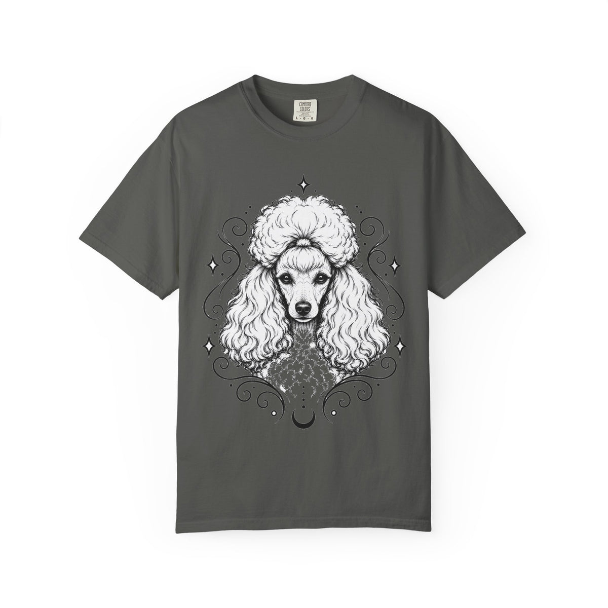 Mystical Toy Poodle Line Art T-Shirt — Minimal Dog Portrait Tee