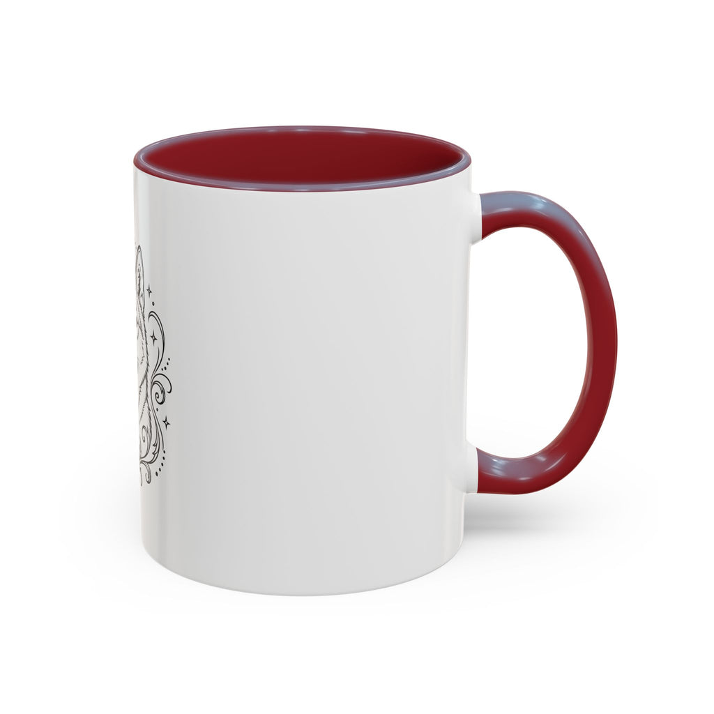 Mystical Shikoku Line Art Accent Coffee Mug – Mystical Dog Portrait 11/15oz