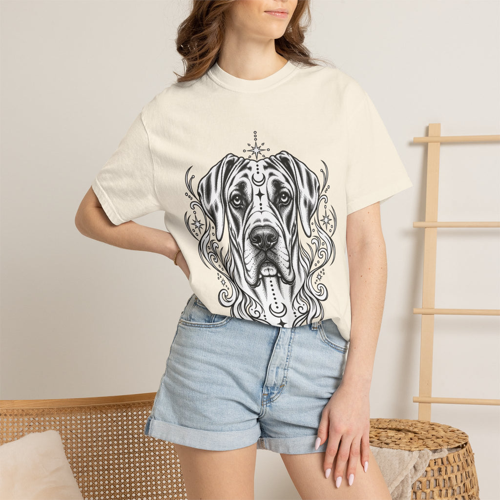 Mystical Wiredhaired Vizsla Line Art T-Shirt — Minimal Dog Portrait Tee