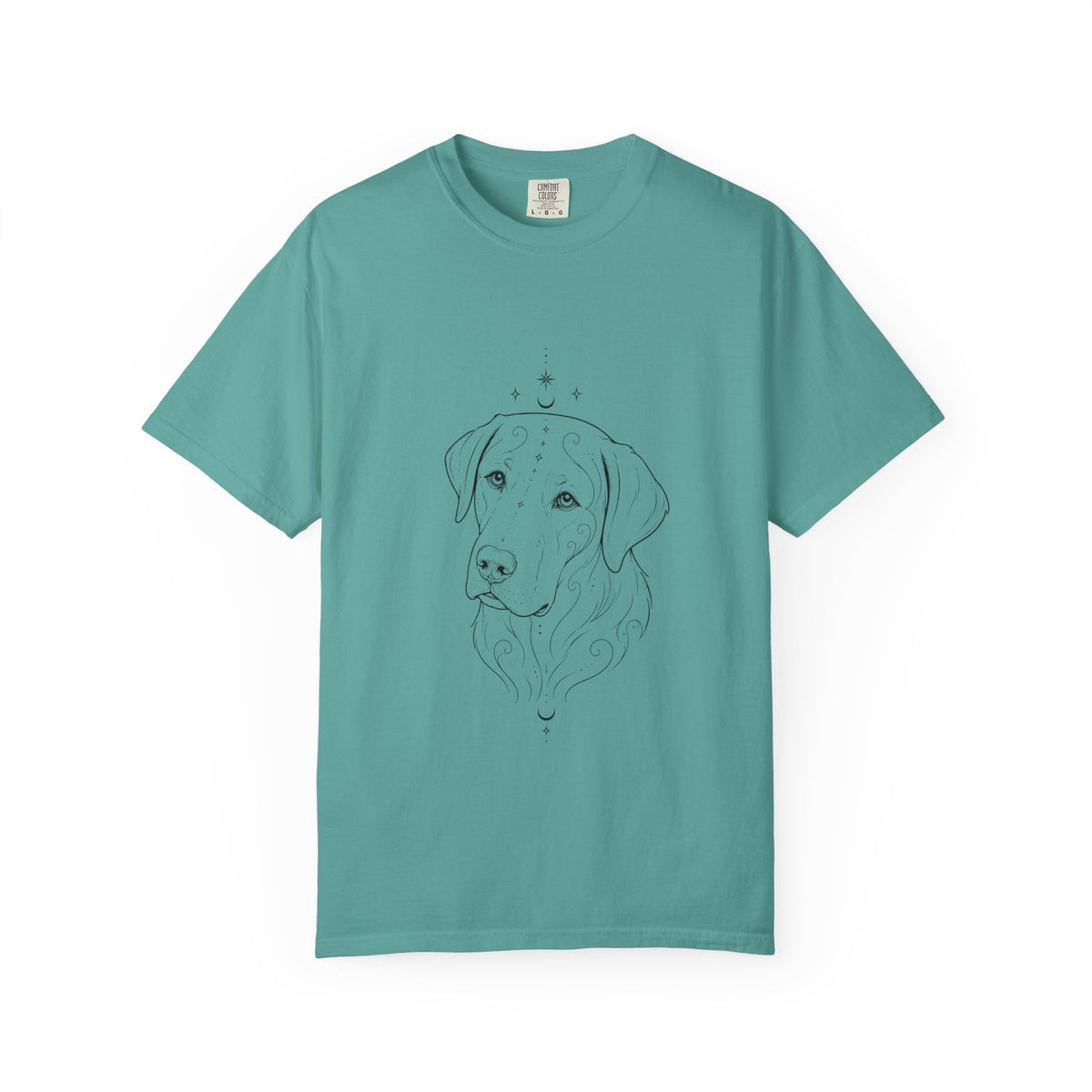 Mystical Labrador Retriever Line Art T-Shirt — Minimal Dog Portrait Tee
