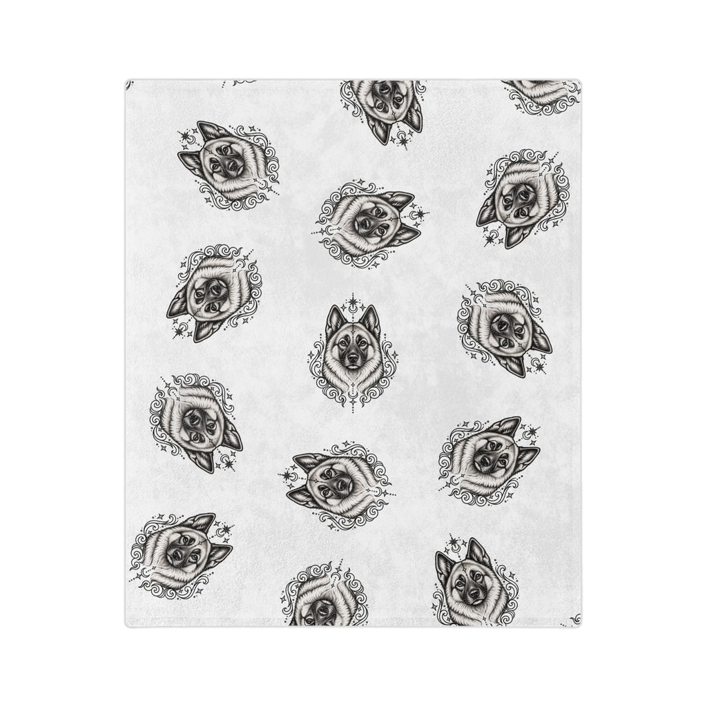 Copy of Mystical Norwegian Elkhound Minimalist Velveteen Microfiber Blanket — Soft Neutral Pet Portrait Throw