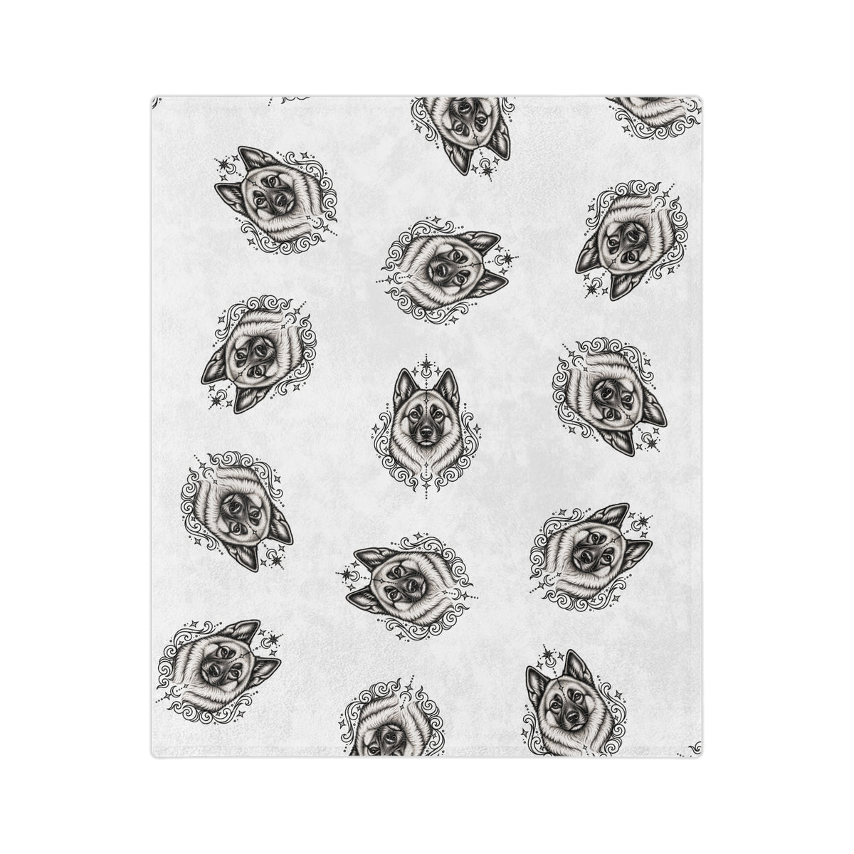 Copy of Mystical Norwegian Elkhound Minimalist Velveteen Microfiber Blanket — Soft Neutral Pet Portrait Throw
