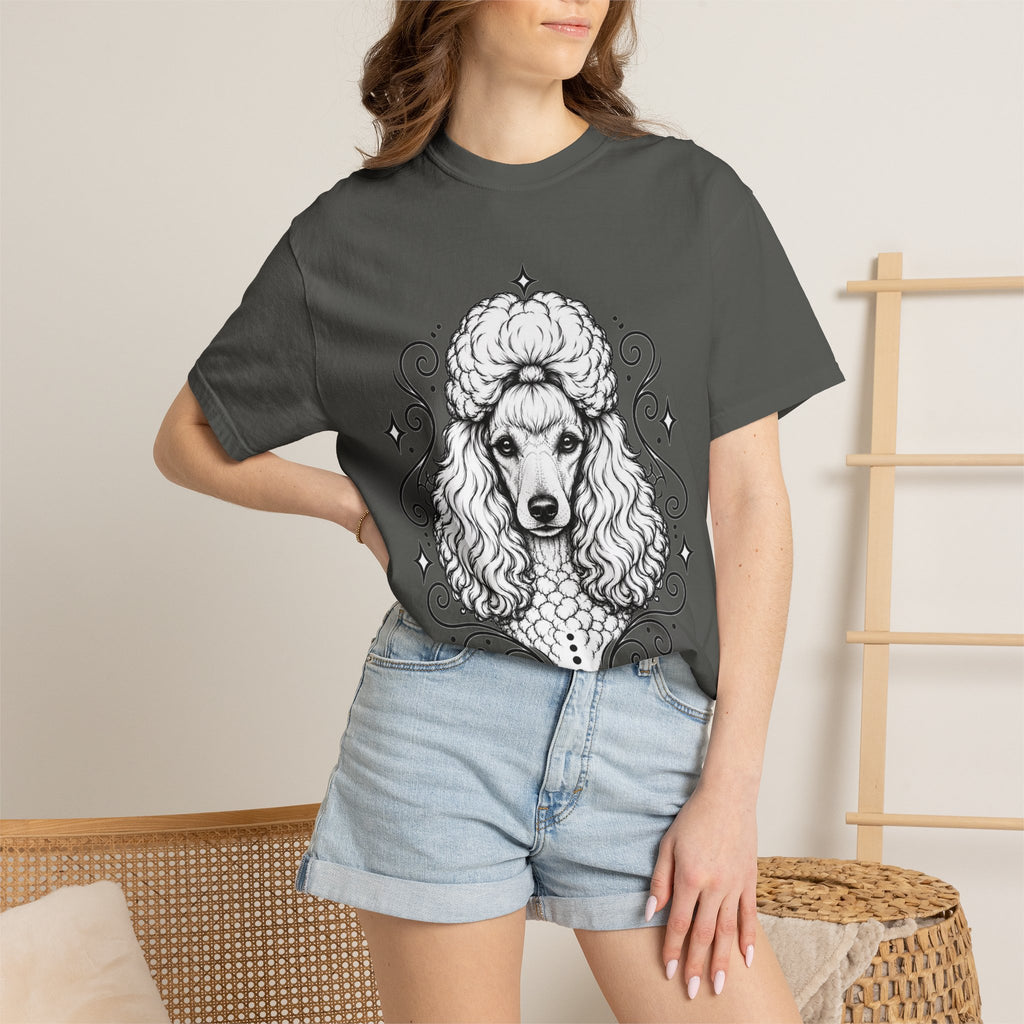Mystical Miniature Poodle Line Art T-Shirt — Minimal Dog Portrait Tee