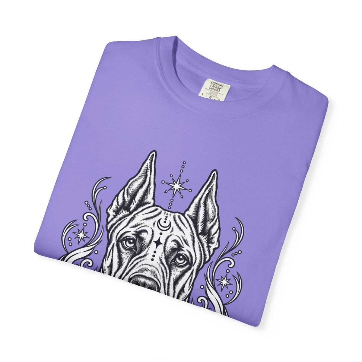 Mystical Great Dane CE Line Art T-Shirt — Minimal Dog Portrait Tee