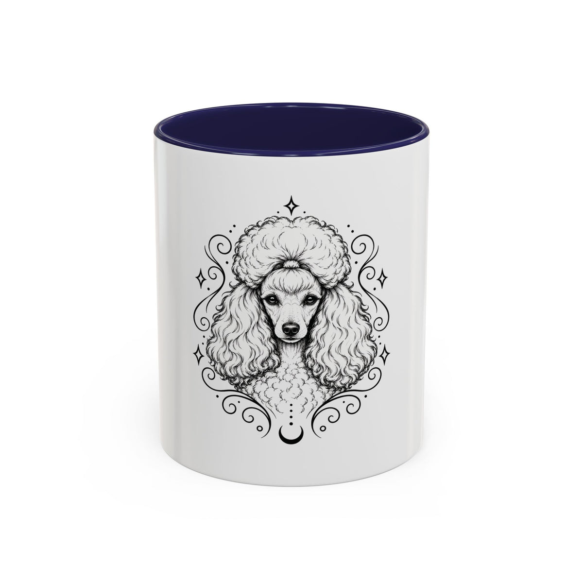Mystical Toy Poodle Line Art Accent Coffee Mug – Mystical Dog Portrait 11/15oz