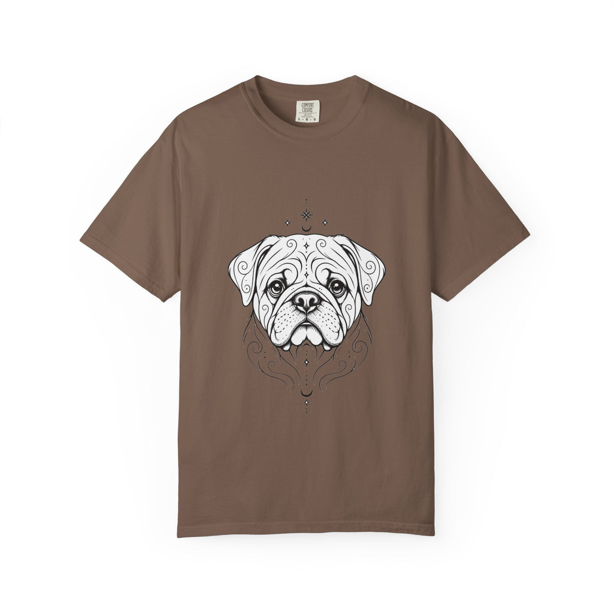Mystical Pug Line Art T-Shirt — Minimal Dog Portrait Tee