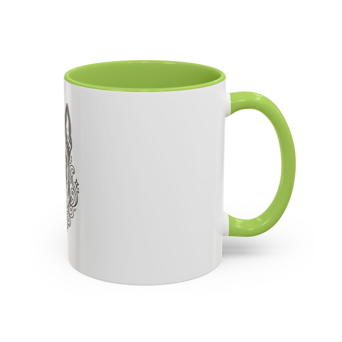 Mystical Belgian Malinois Line Art Accent Coffee Mug – Mystical Dog Portrait 11/15oz