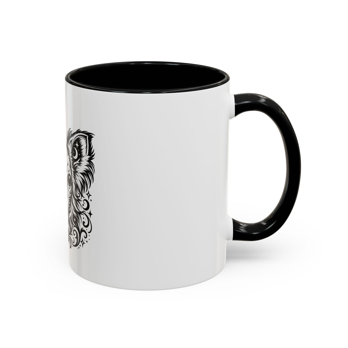 Mystical  Chihuahua LH Line Art Accent Coffee Mug – Mystical Dog Portrait 11/15oz