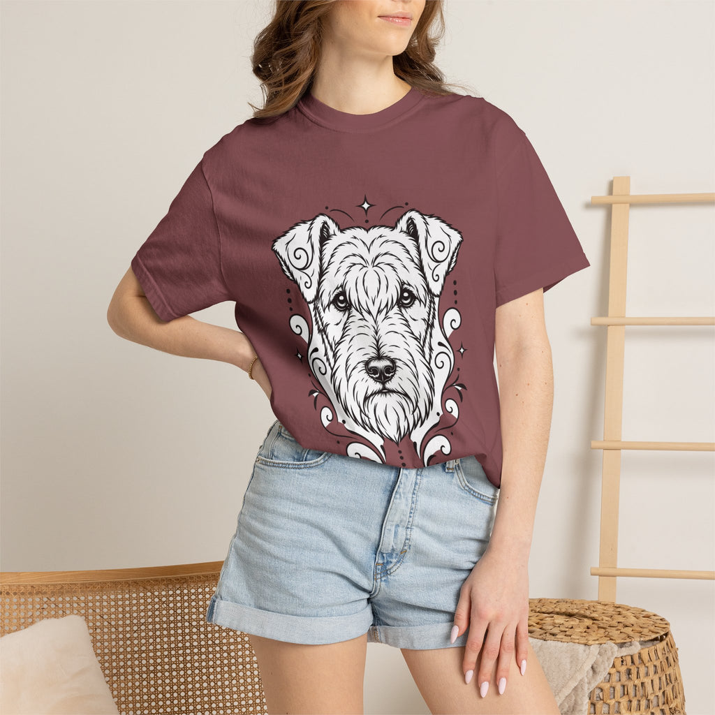 Mystical Lakeland Terrier Line Art T-Shirt — Minimal Dog Portrait Tee