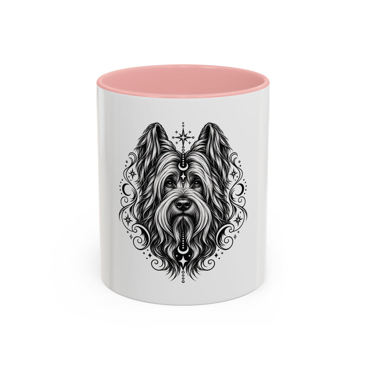 Mystical Briard CE Line Art Accent Coffee Mug – Mystical Dog Portrait 11/15oz