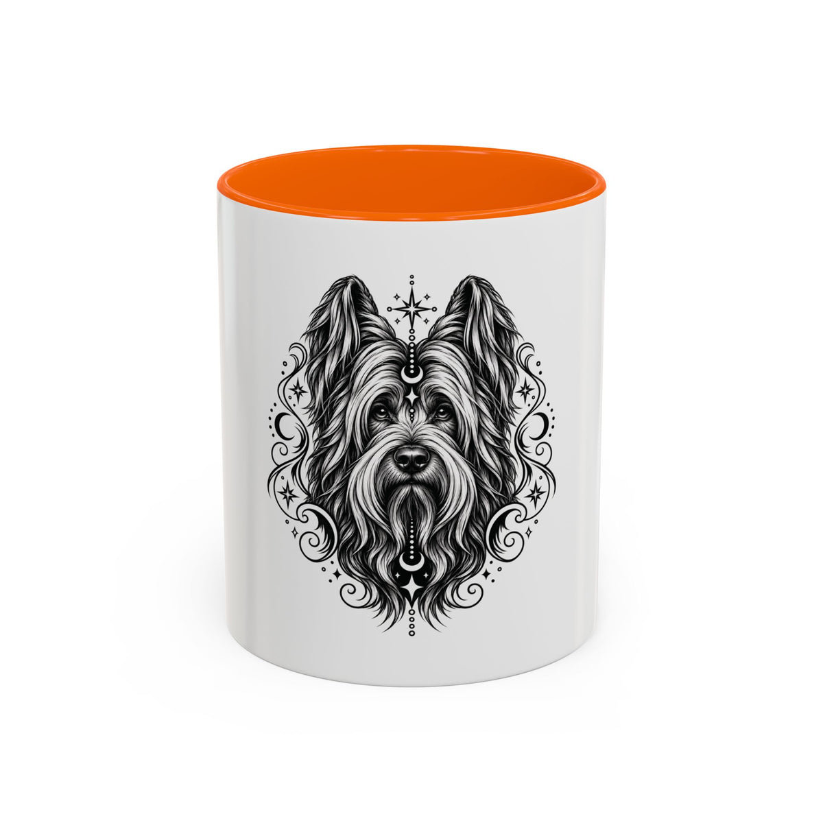 Mystical Briard CE Line Art Accent Coffee Mug – Mystical Dog Portrait 11/15oz
