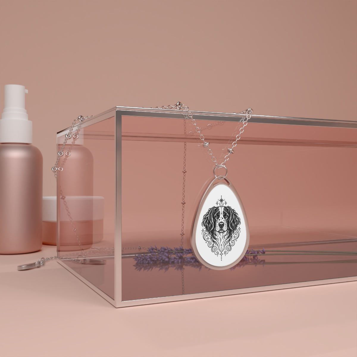 Mystical Stabyhoun Oval Necklace — Engraved Pet Memorial Pendant