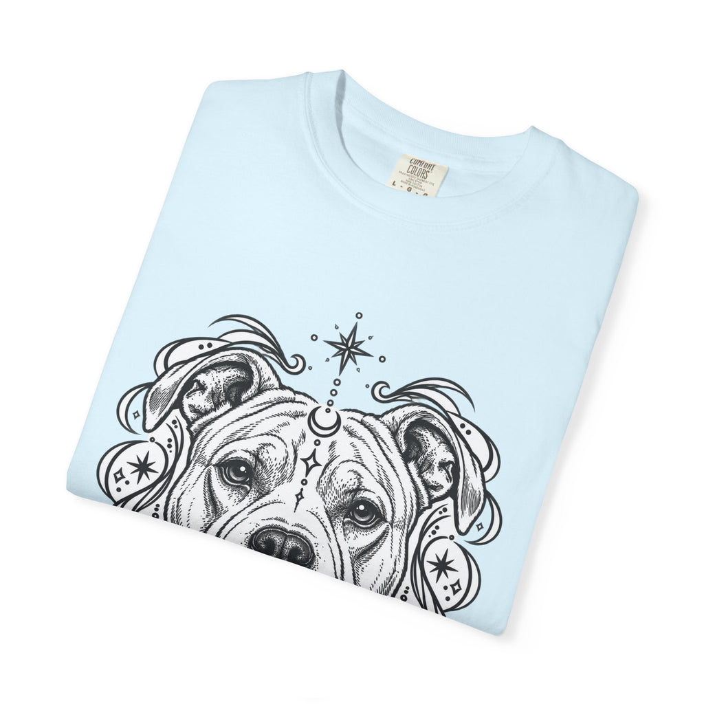 Mystical American Staffordshire Terrier Line Art T-Shirt — Minimal Dog Portrait Tee