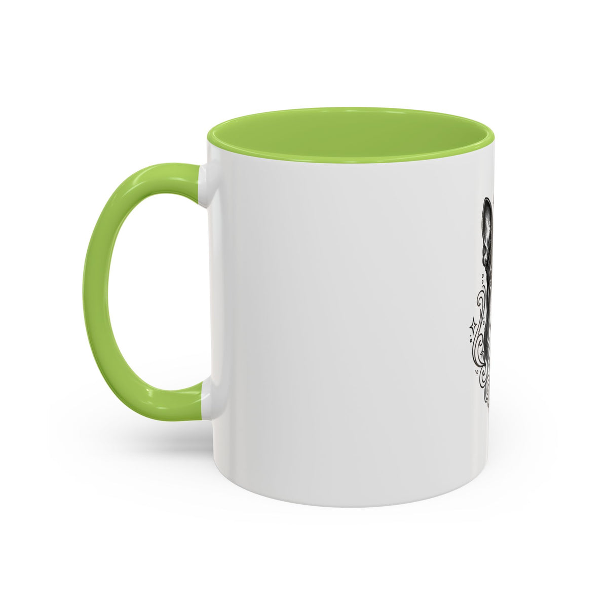 Mystical Boston Terrier  Line Art Accent Coffee Mug – Mystical Dog Portrait 11/15oz