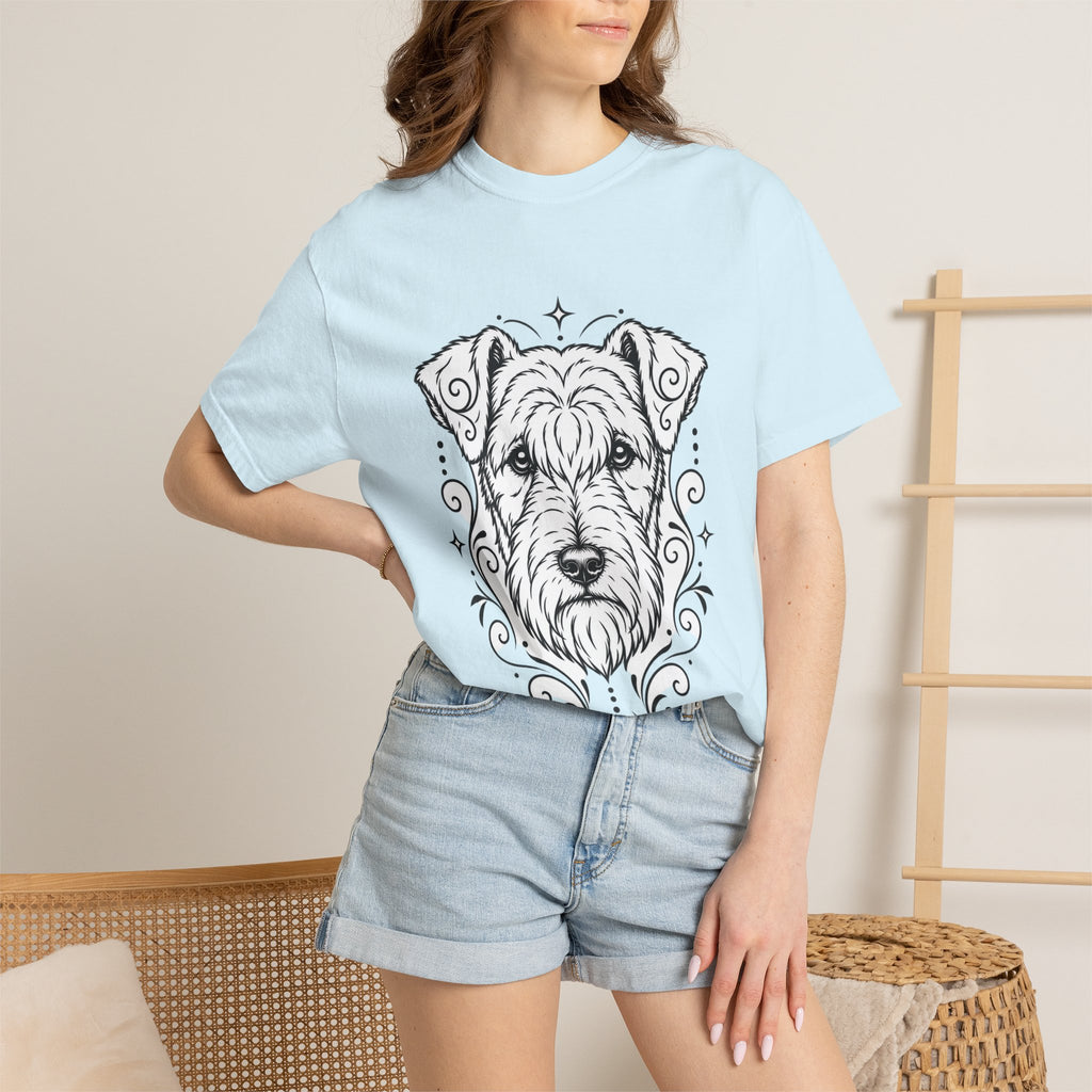 Mystical Lakeland Terrier Line Art T-Shirt — Minimal Dog Portrait Tee