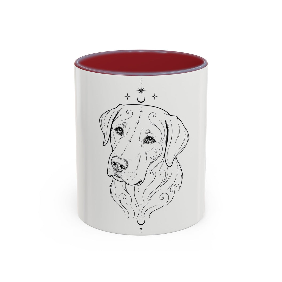 Mystical Labrador Retriever Line Art Accent Coffee Mug – Mystical Dog Portrait 11/15oz