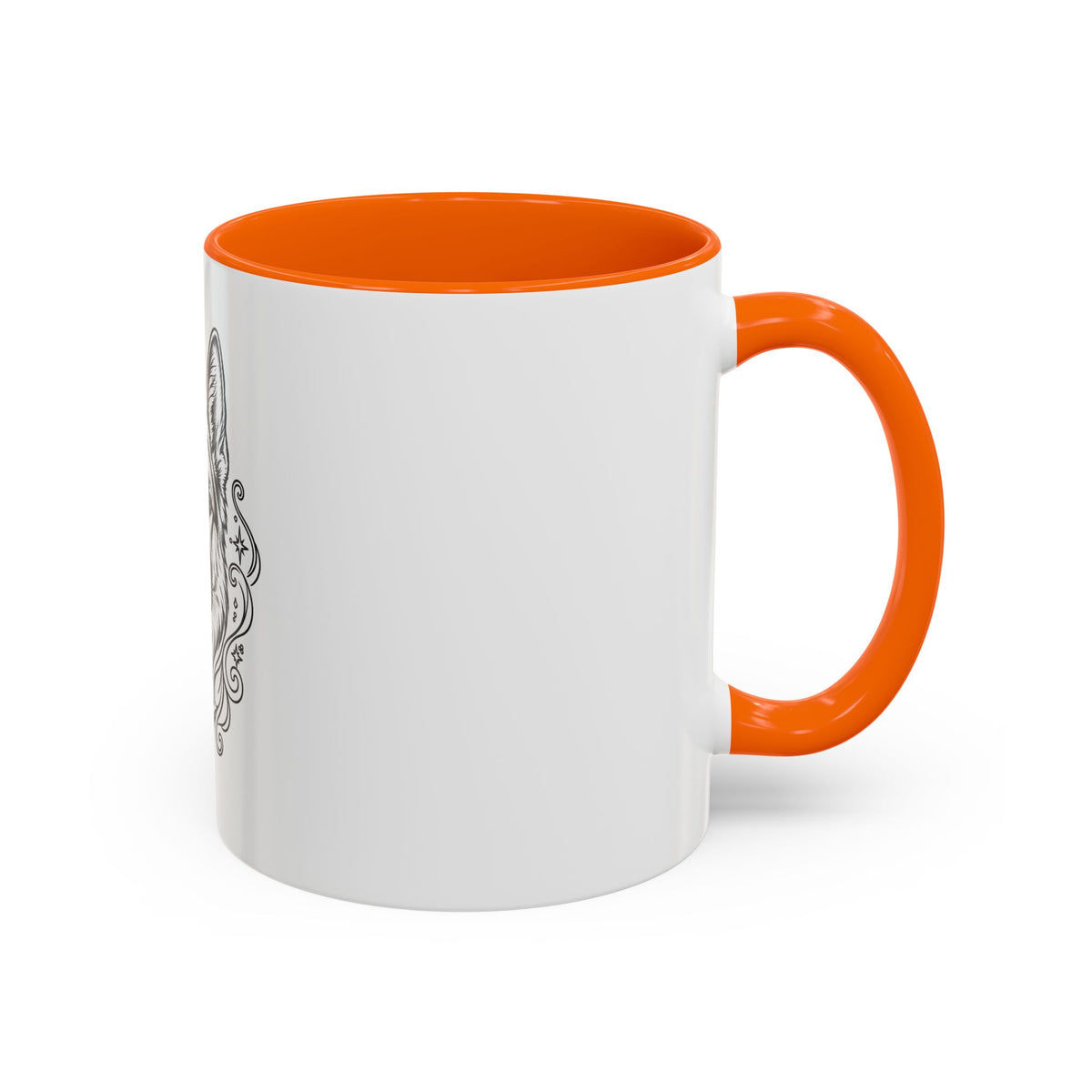 Mystical German Shepherd Line Art Accent Coffee Mug – Mystical Dog Portrait 11/15oz