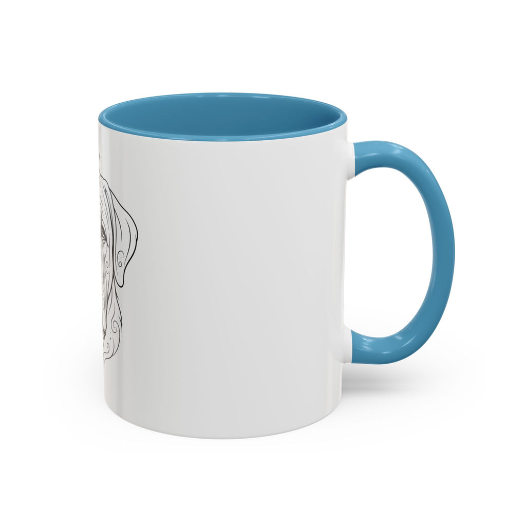 Mystical Mastiff Line Art Accent Coffee Mug – Mystical Dog Portrait 11/15oz