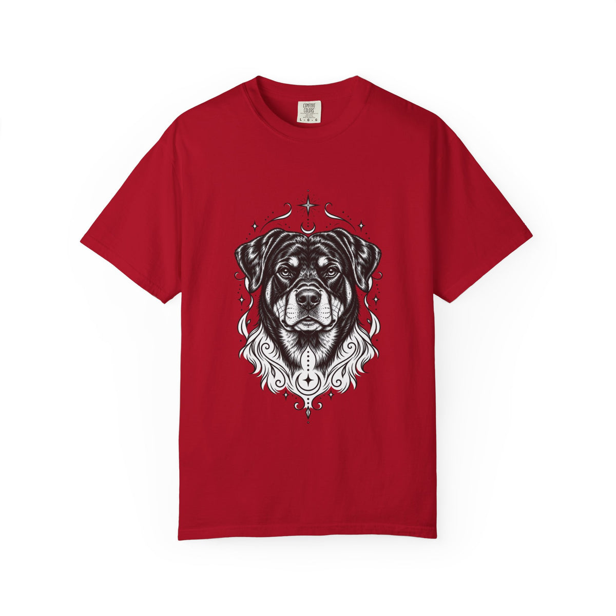 Mystical Rottweiler Line Art T-Shirt — Minimal Dog Portrait Tee