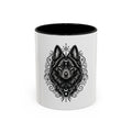 Mystical Schipperke Line Art Accent Coffee Mug – Mystical Dog Portrait 11/15oz