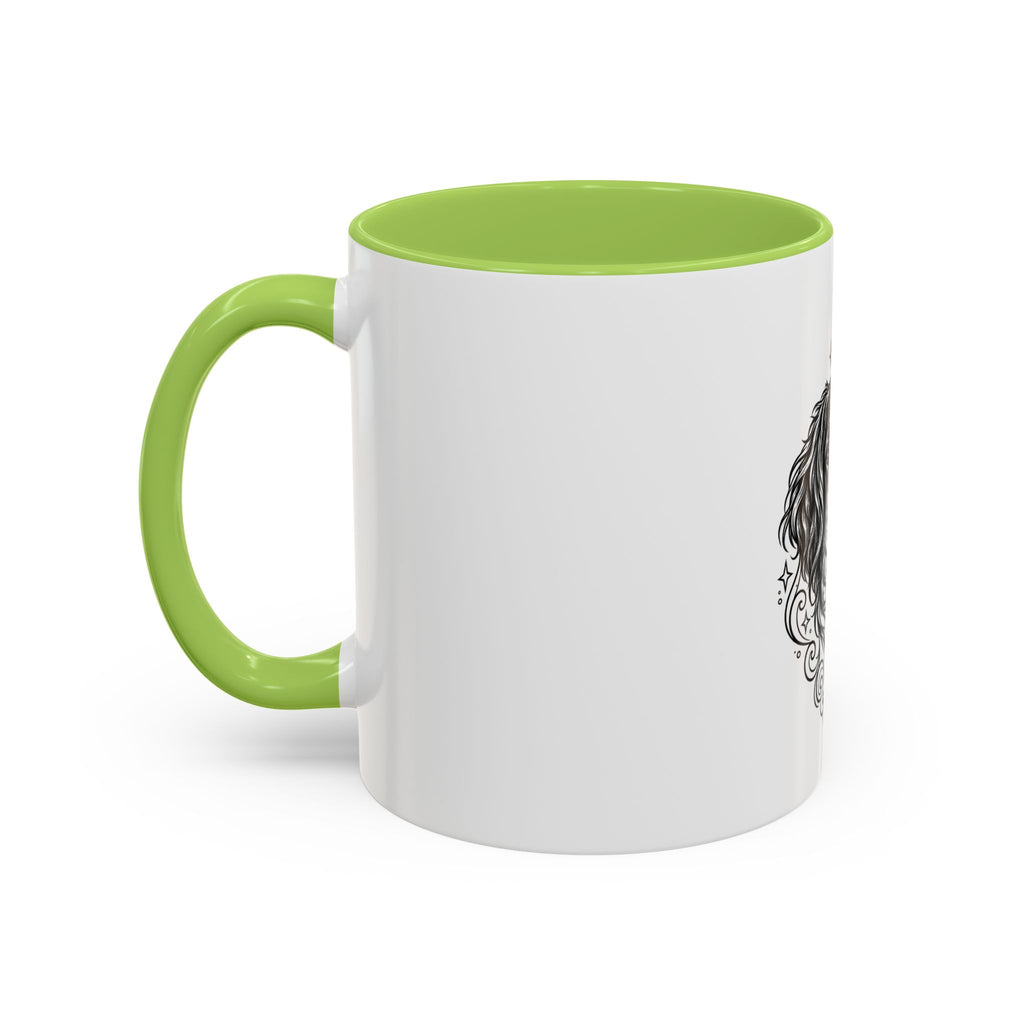 Mystical Stabyhoun Line Art Accent Coffee Mug – Mystical Dog Portrait 11/15oz