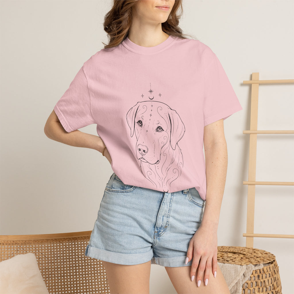 Mystical Labrador Retriever Line Art T-Shirt — Minimal Dog Portrait Tee
