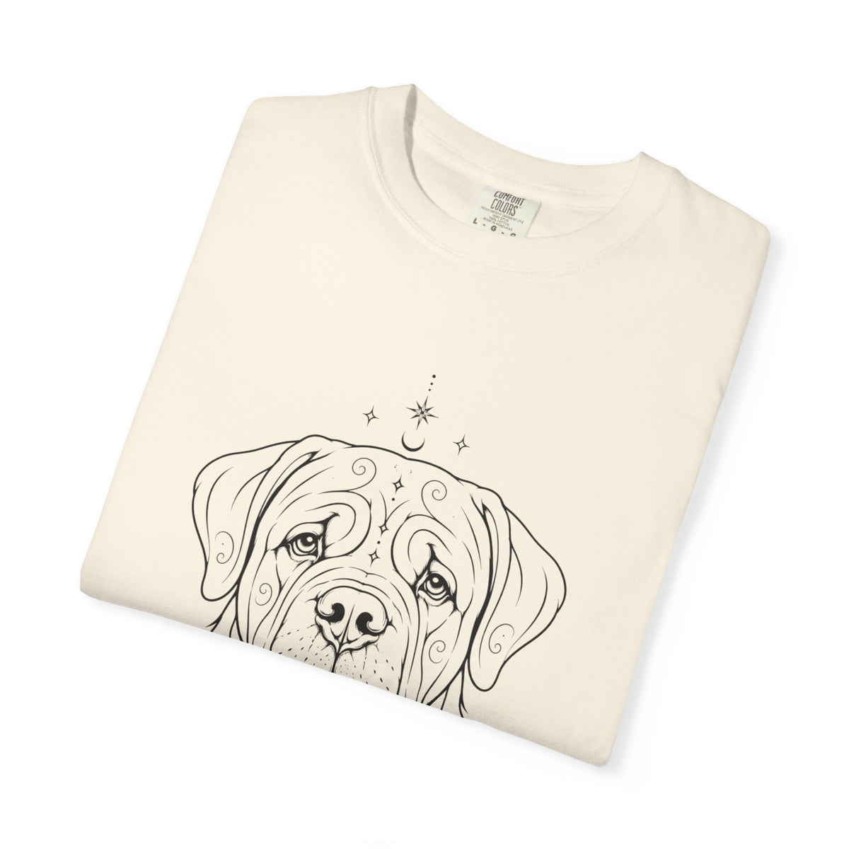 Mystical Mastiff Line Art T‑Shirt — Minimal Dog Portrait Tee