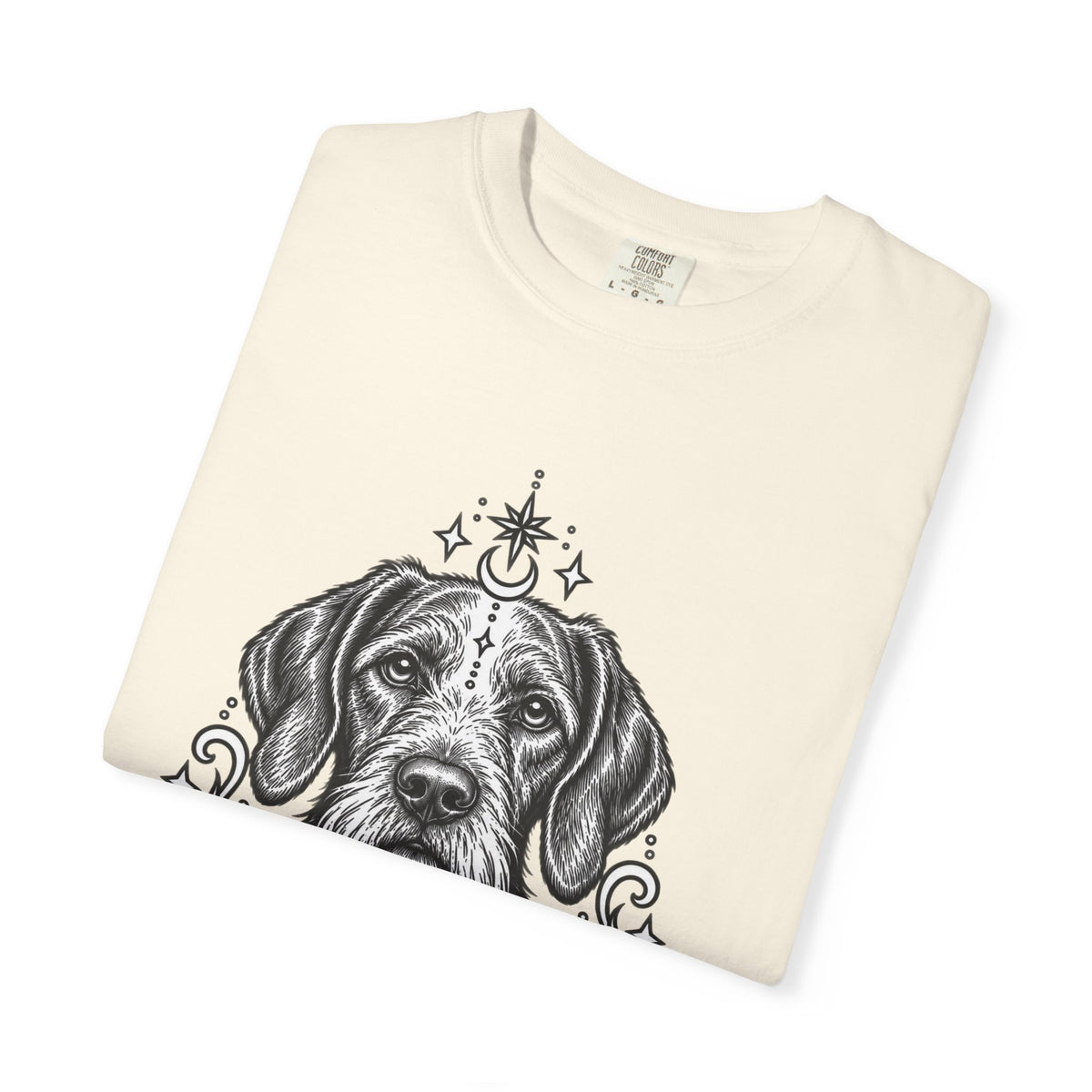 Mystical Wiredhaired Vizsla Line Art T-Shirt — Minimal Dog Portrait Tee